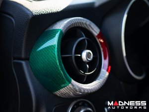 Alfa Romeo Stelvio Interior Air Vent Cover Trim Kit - Carbon Fiber - Front Only - set of 2 - Italian Theme - Feroce Carbon